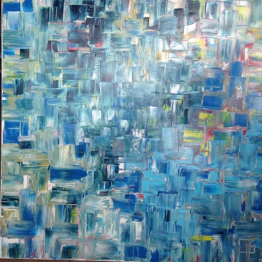 Peinture intitulée "Blue lagon" par Catherine Mazerand, Œuvre d'art originale, Acrylique