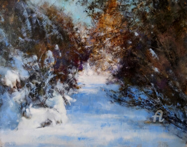 Картина под названием "Зима" - Владимир Прокопьев, Подлинное произведение искусства, Масло