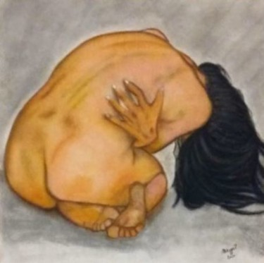 Peinture intitulée "DOLORE " La douleur"" par Patricia Mazzeo, Œuvre d'art originale, Huile