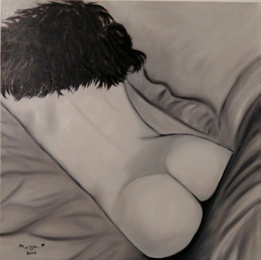Malerei mit dem Titel "Donna che dorme " f…" von Patricia Mazzeo, Original-Kunstwerk, Öl