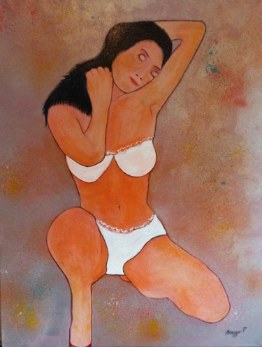 Peinture intitulée "Katia" par Patricia Mazzeo, Œuvre d'art originale, Acrylique