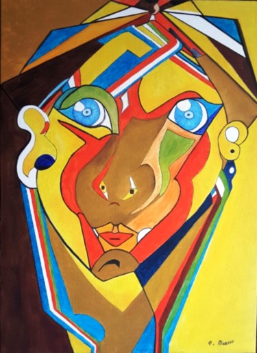 Peinture intitulée "Léonie A" par Patricia Mazzeo, Œuvre d'art originale, Acrylique
