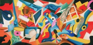Painting titled "Mediastorm" by Mazzitelli Michele, Original Artwork, Oil