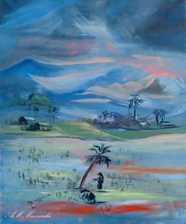 Peinture intitulée "au-viet-nam-2-co-8f…" par Anne Marie Mazzocchi, Œuvre d'art originale