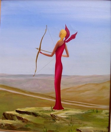 Картина под названием "Sagittaire / Sagitt…" - Marie Baudry (Marylene), Подлинное произведение искусства, Масло