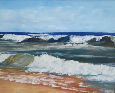 Peinture intitulée "Marine Jour" par Marie Baudry (Marylene), Œuvre d'art originale, Huile Monté sur Châssis en bois