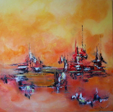 Painting titled "296-80x80.jpg" by Mireille  Bacot, Original Artwork, Oil