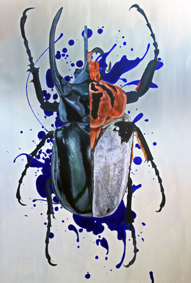 Painting titled "Coleoptera" by Mbag Art Margherita Bobini Andrea Gritti, Original Artwork, Acrylic