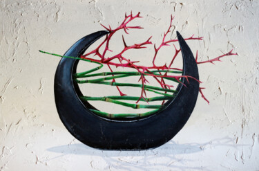 设计 标题为“ikebana flower art” 由Mbag Art Margherita Bobini Andrea Gritti, 原创艺术品, 丙烯 安装在木板上