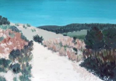 Painting titled "The white path" by Marta Ban Simani, Original Artwork