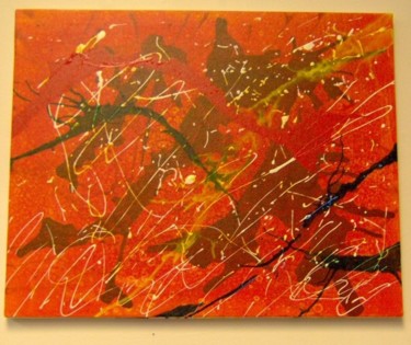 Painting titled "Orange Frenzy" by Mary Beth Dolan, Original Artwork, Oil