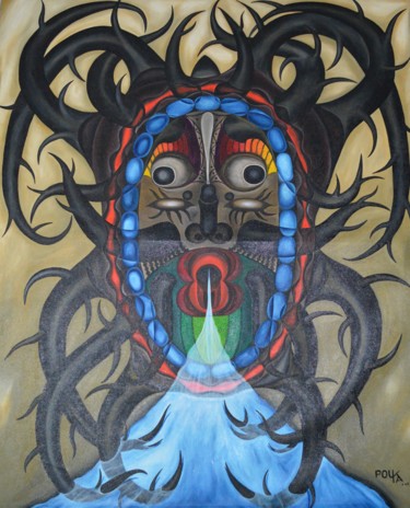 Peinture intitulée "Swimming Horn" par Pouk'Art, Œuvre d'art originale, Huile