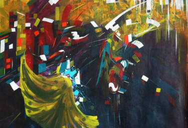 Painting titled "Music and Dance" by Mbongeni, Original Artwork, Oil