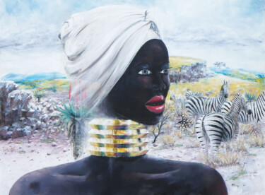 Peinture intitulée "Wild Treasure" par Mbongeni, Œuvre d'art originale, Acrylique