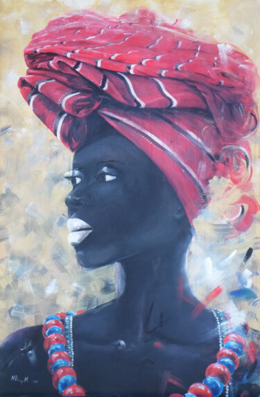 Peinture intitulée "The Black Rose" par Mbongeni, Œuvre d'art originale, Acrylique