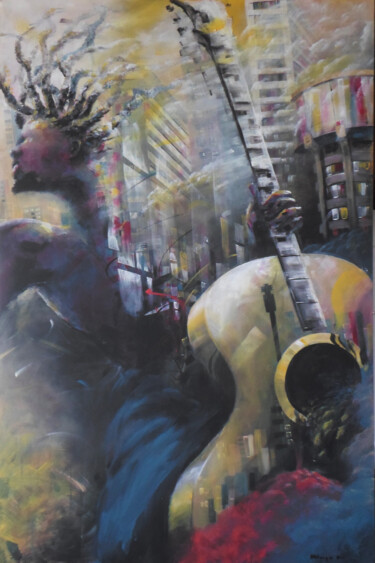 Malerei mit dem Titel "City of Rock" von Mbongeni, Original-Kunstwerk, Acryl