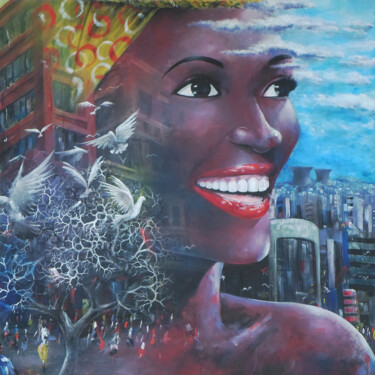 Malerei mit dem Titel "Elevated Soul" von Mbongeni, Original-Kunstwerk, Acryl