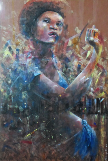 Pintura intitulada "Twist" por Mbongeni, Obras de arte originais, Acrílico