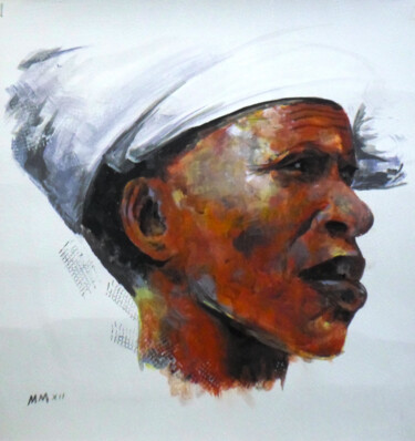 Peinture intitulée "African Woman" par Mbongeni, Œuvre d'art originale, Acrylique