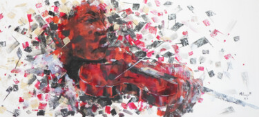 Peinture intitulée "The Violinist" par Mbongeni, Œuvre d'art originale, Acrylique