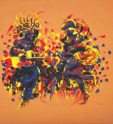 Malarstwo zatytułowany „Reggae Fever” autorstwa Mbongeni, Oryginalna praca, Akryl