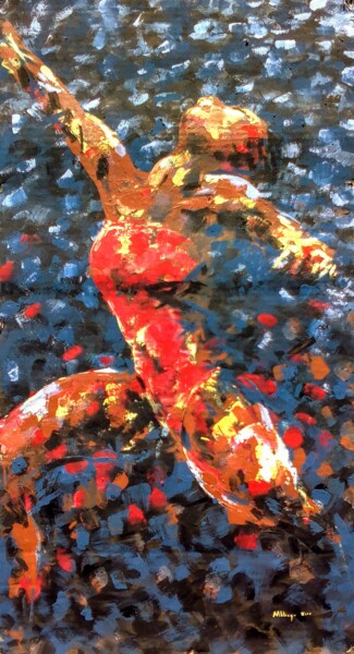 Peinture intitulée "Female Dancer" par Mbongeni, Œuvre d'art originale, Acrylique