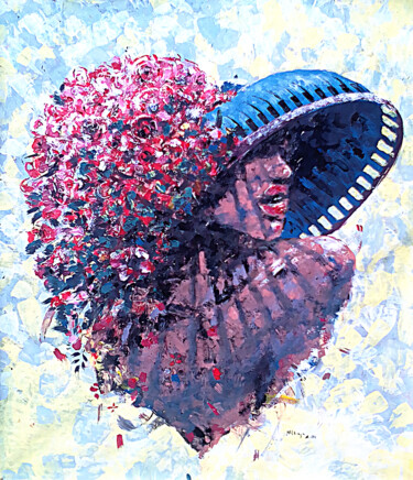 Malerei mit dem Titel "Beauty of the heart" von Mbongeni, Original-Kunstwerk, Acryl