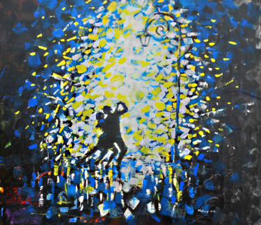 Malerei mit dem Titel "Tango The Night" von Mbongeni, Original-Kunstwerk, Acryl