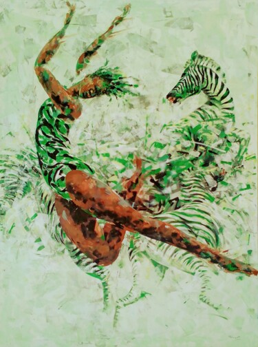 Pintura titulada "The Wild Spirit Of…" por Mbongeni, Obra de arte original, Acrílico