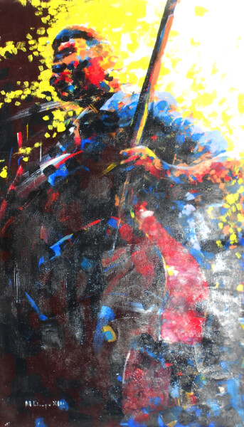Картина под названием "The Jazz Way" - Mbongeni, Подлинное произведение искусства, Акрил