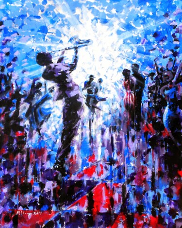 Peinture intitulée "The Dance Song" par Mbongeni, Œuvre d'art originale, Acrylique