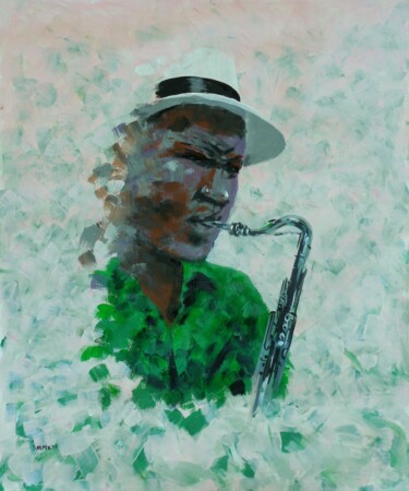 Malarstwo zatytułowany „Solo Serenade” autorstwa Mbongeni, Oryginalna praca, Akryl
