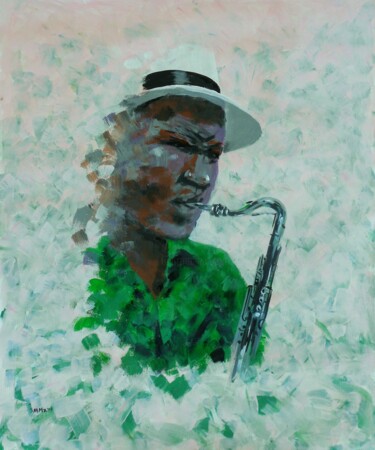 Painting titled "Solo Serenade" by Mbongeni, Original Artwork, Acrylic