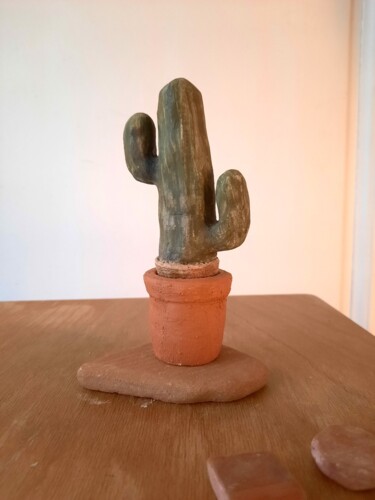 Escultura intitulada "Cactus Texas à bras" por Mc Boucault (MCB), Obras de arte originais, Terracota