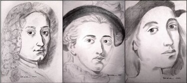 Drawing titled "Portrait de Watteau…" by Mc Devésa, Original Artwork, Pencil