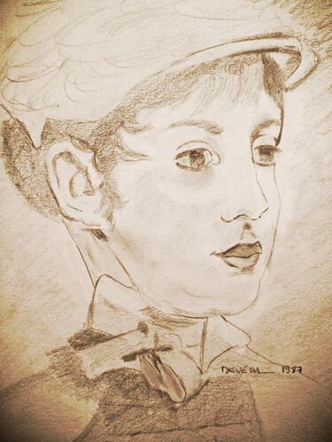 Drawing titled "Portrait de jeune f…" by Mc Devésa, Original Artwork, Pencil