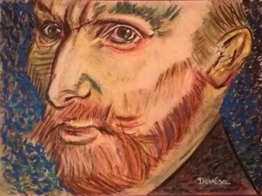 Drawing titled "Portrait de Vincent" by Mc Devésa, Original Artwork, Pastel