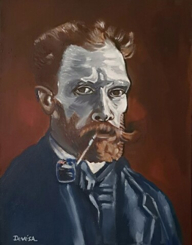 Ζωγραφική με τίτλο "Vincent Van Gogh fu…" από Mc Devésa, Αυθεντικά έργα τέχνης, Λάδι Τοποθετήθηκε στο Ξύλινο φορείο σκελετό