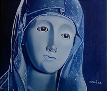 Painting titled "Marie" by Mc Devésa, Original Artwork, Oil Mounted on Wood Stretcher frame