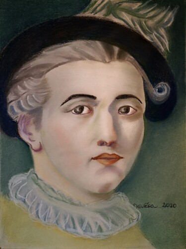 Zeichnungen mit dem Titel "Portrait de Jean-Ho…" von Mc Devésa, Original-Kunstwerk, Pastell
