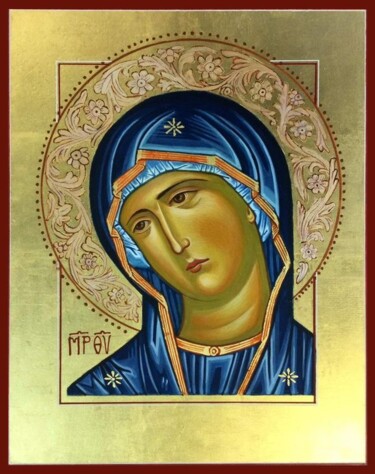 Peinture intitulée "Vierge Marie" par Mc Devésa, Œuvre d'art originale, Tempera