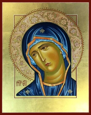 Painting titled "Vierge Marie" by Mc Devésa, Original Artwork, Tempera