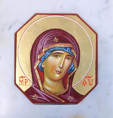 Peinture intitulée "Virgin Mary" par Mc Devésa, Œuvre d'art originale, Tempera