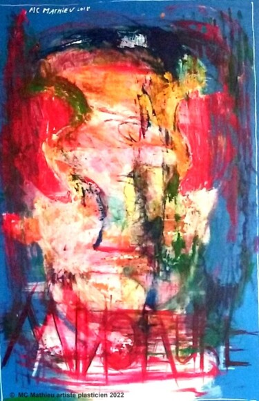 Картина под названием "MINOTAURE" - Mc Mathieu, Подлинное произведение искусства, Акрил Установлен на Деревянная рама для но…