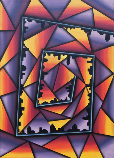 Картина под названием "Fragments of colors…" - Mc.Quadri, Подлинное произведение искусства, Акрил Установлен на Деревянная р…