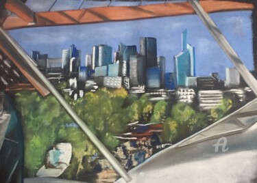 Картина под названием "Paris - La Défense" - Mc Toulouse, Подлинное произведение искусства, Пастель