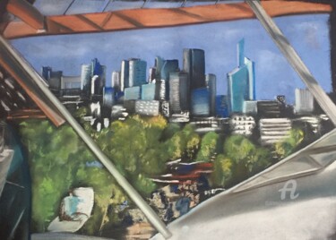 Peinture intitulée "Paris - La Défense" par Mc Toulouse, Œuvre d'art originale, Pastel