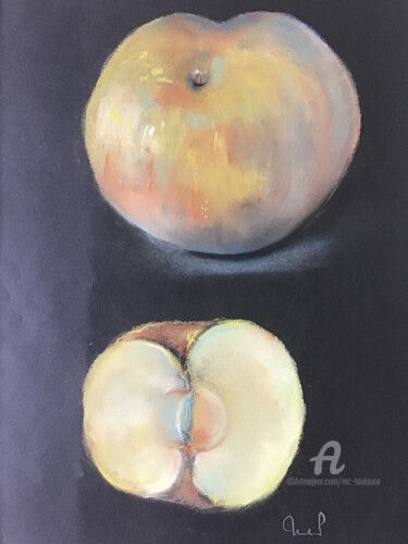 Painting titled "Pomme Canada" by Mc Toulouse, Original Artwork, Pastel