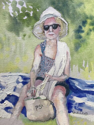 Painting titled "Le repos" by Mc Toulouse, Original Artwork, Watercolor