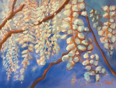 Malerei mit dem Titel "Glycine" von Mc Toulouse, Original-Kunstwerk, Pastell